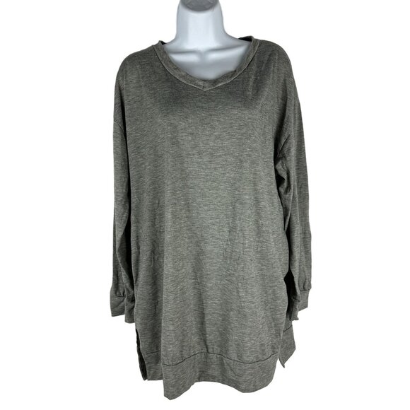 Loose Fit GDKEY Womens Heather Gray Long Sleeve Tunic Sweater Size M - Picture 1 of 5